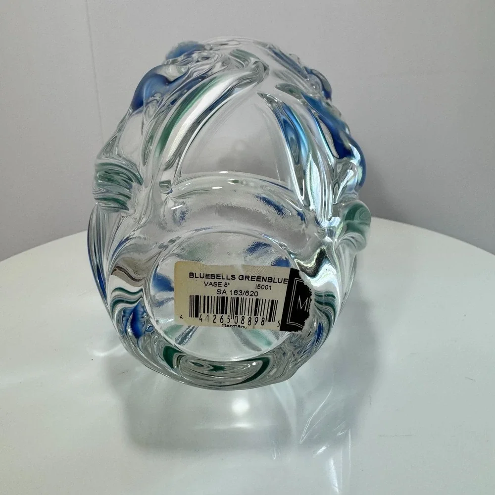 Vintage Mikasa Bluebells Crystal Vase 8